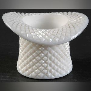 Vintage Milk glass 4" Topper (Top Hat)